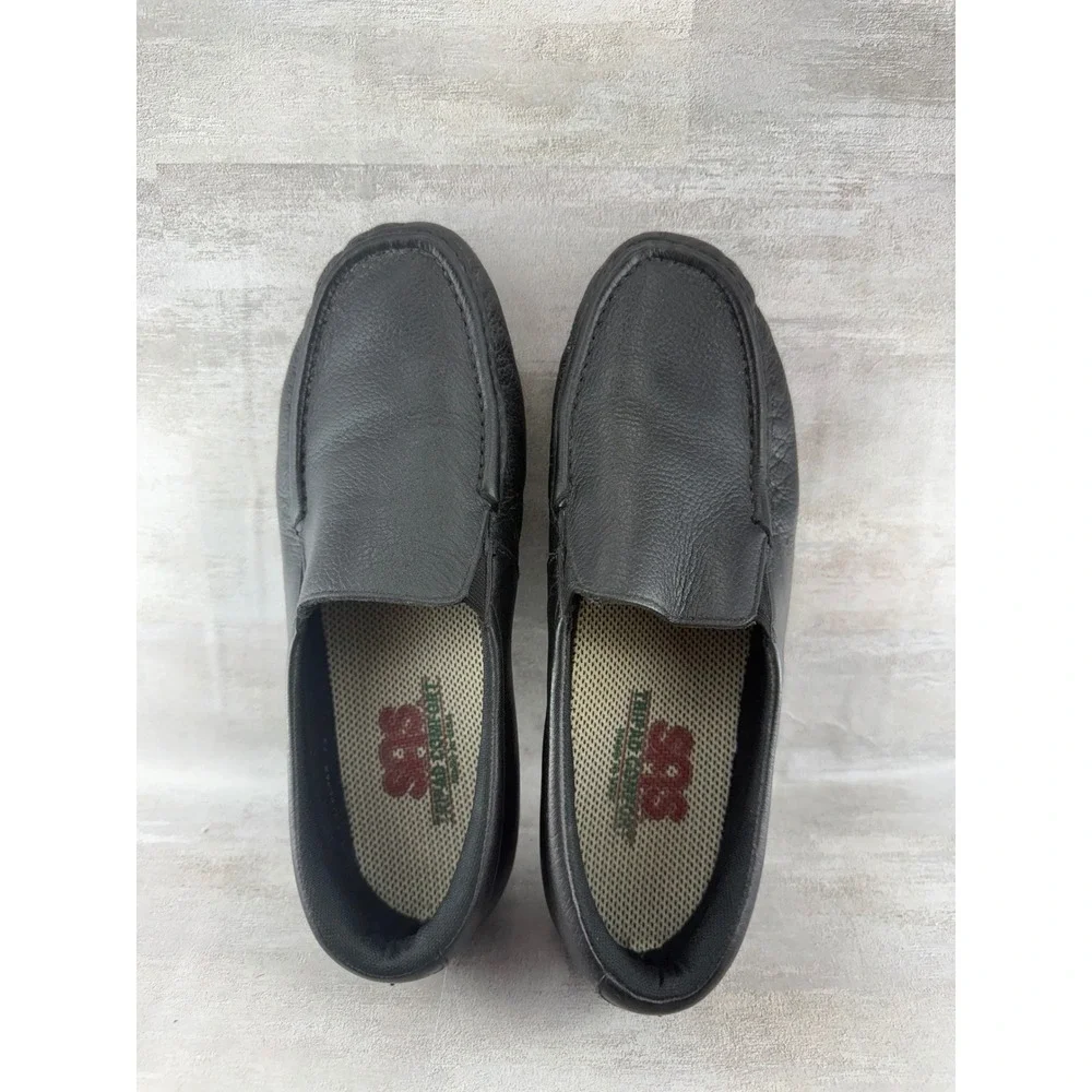 SAS Tripad Comfort Black Leather Slip On Loafers Women Sz 8.5M L2180348